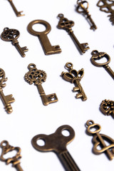 Keys on a white background