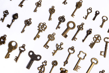 Keys on a white background