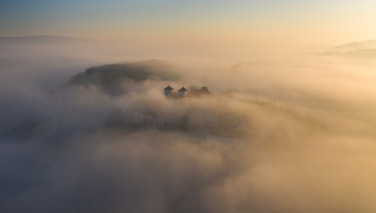 Tyniec in the fog, Cracow, Poland.