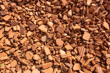 Smashed bricks pattern as background.