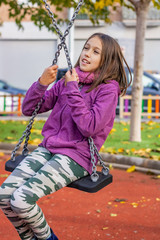 Little girl playing in park