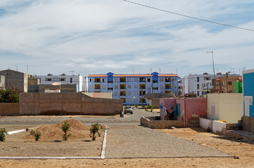 Apartment buildings against sky in the island of Sal, Cape Verde