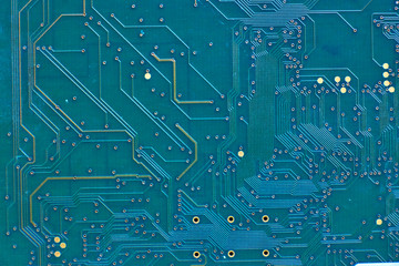 printed circuit Board with chips and radio components electronics