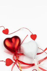 Walentynkowe serca na białym tle - obrazy, fototapety, plakaty