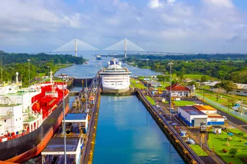 Foto op Aluminium View of Panama Canal from cruise ship © Solarisys