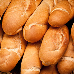 Fresh fragrant bread on the table.