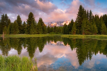 Fototapeta premium teton reflection in the morning 