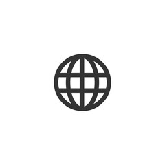 Globe icon. Web site language btton. Logo design element