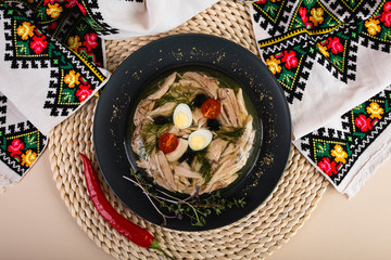 restaurant menu, authentic food on the table