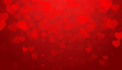 Naklejka na ściany i meble Valentines day background with red heart pattern. Vector illustration. Posters, brochure, invitation, wallpaper, flyers, banners.