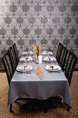 restaurant menu, tableware serving