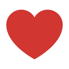 Red heart on white background