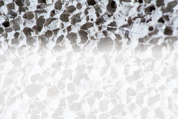 Foam concrete blocks wall closeup. Lightweight construction brick. Lightweight foamed gypsum block.