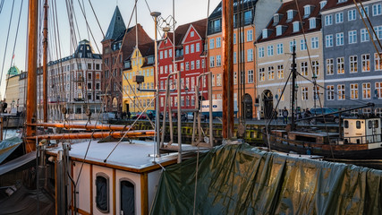 Fototapeta na wymiar Denmark - Masts, Ropes, and Buildings - Copenhagen