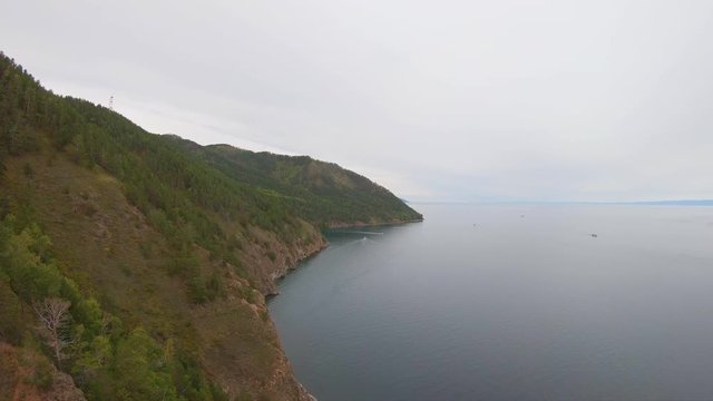 Lake Baikal view. Slow back