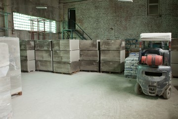 Foam concrete blocks production. Lightweight construction brick. Lightweight foamed gypsum block.