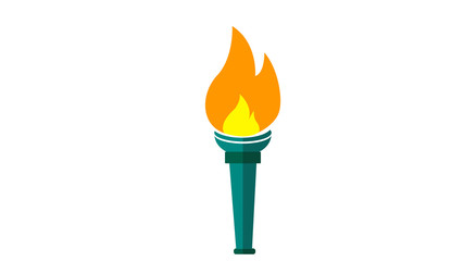 Torch icon isolated on white. Olympic fire. Symbol of Olympic games. 
