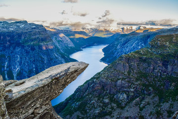 Fototapeta premium The Tolltunga without people. Norway.