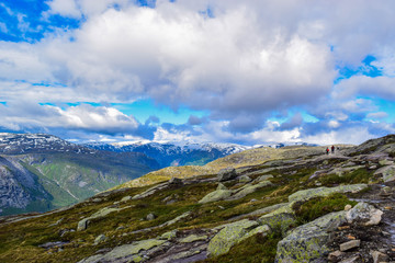 Naklejka na ściany i meble The landscape from the way to Trolltunga, Norway.