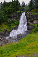 Fototapeta na wymiar Steinsdalsfossen waterfall in Norway.