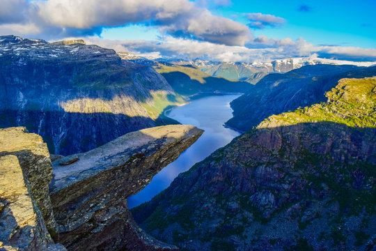 Landscape of the famous Toltungs without people. Norway.