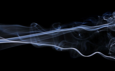 Smoke isolated on black background and texture, clipping path