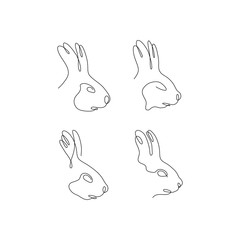 One line squirrel head design silhouette. Logo design. Hand drawn minimalism style vector illustration.