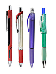 Pen Isolated on White Background  with clipping path. There are many colors to choose from, such as blue, red, black, green.