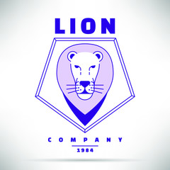 Lion Animal Monogram Vector Logo Template 