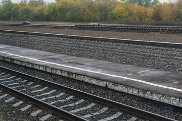railway tracks close up. rails
