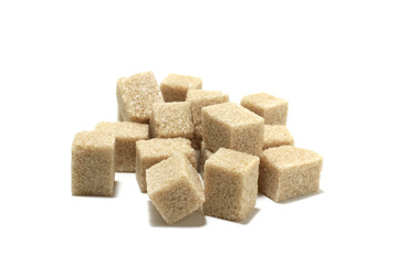  square cane sugar on a white isolated background