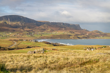 Staffin and Staffin Bay on the Isle of Skye, Scotland