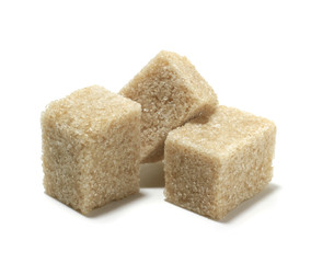  square cane sugar on a white isolated background