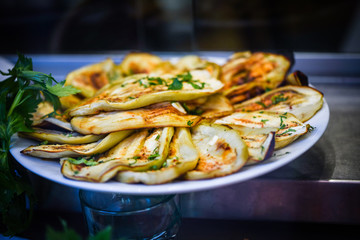 roasted eggplants with fresh parsley