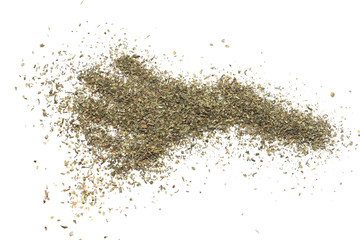 dried seasoning for cooking on a white isolated background