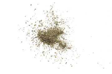 dried seasoning for cooking on a white isolated background