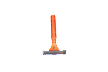  orange razor on a white isolated background