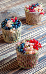 Three baskets of currants