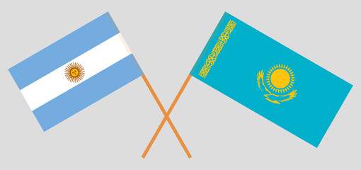 Crossed flags of Kazakhstan and Argentina