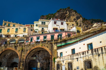 Fototapeta na wymiar Italy - Villas on the Cliffside - Amalfi Coast