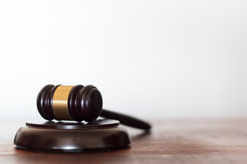 Judge's gavel on white background with copy space.Law and justice concept