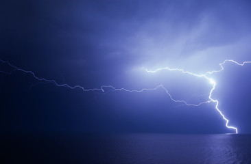 Huge lightning over the sea