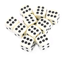 many playing dice all with the number six
