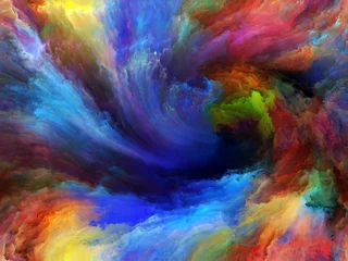 Foto auf Acrylglas Gemixte farben Visualisierung von Digital Paint