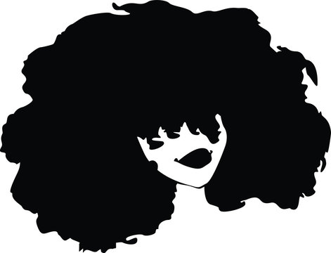 natural black hair silhouette