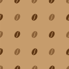 Coffee bean seamless pattern. Vector background