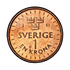 Swedish one crown 2016 coin