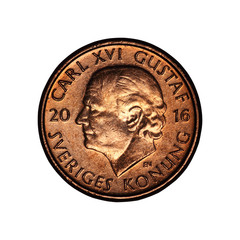 Swedish one crown 2016 coin