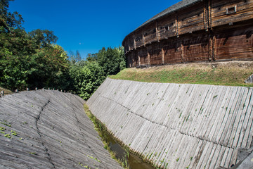 Wooden moat outside Citadel of Baturin Fortress, Ukraine