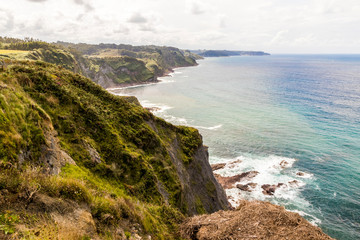 Lastres, Spain. Views of the coast in Asturias from the Faro de Luces lighthouse